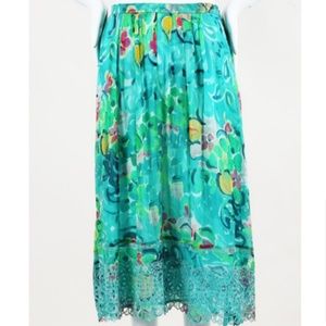 Authentic Max Mara Floral Silk Blend Skirt